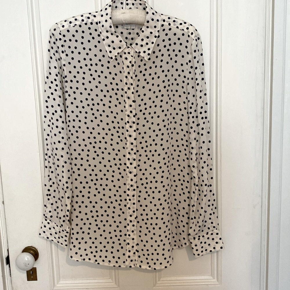 Boden Silk Polka Dot Shirt. SZ 4 NWOT